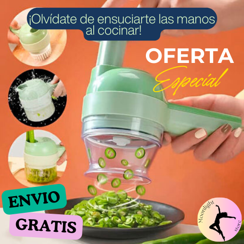 🥒Picadora Portátil de verduras 4 en 1 🫑🫚
